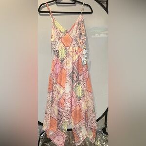 Almost Famous Pink and Orange Asymmetrical Sundress